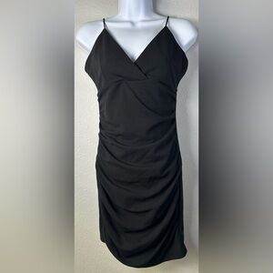 Windsor Black Ruched Mini Dress Size Small